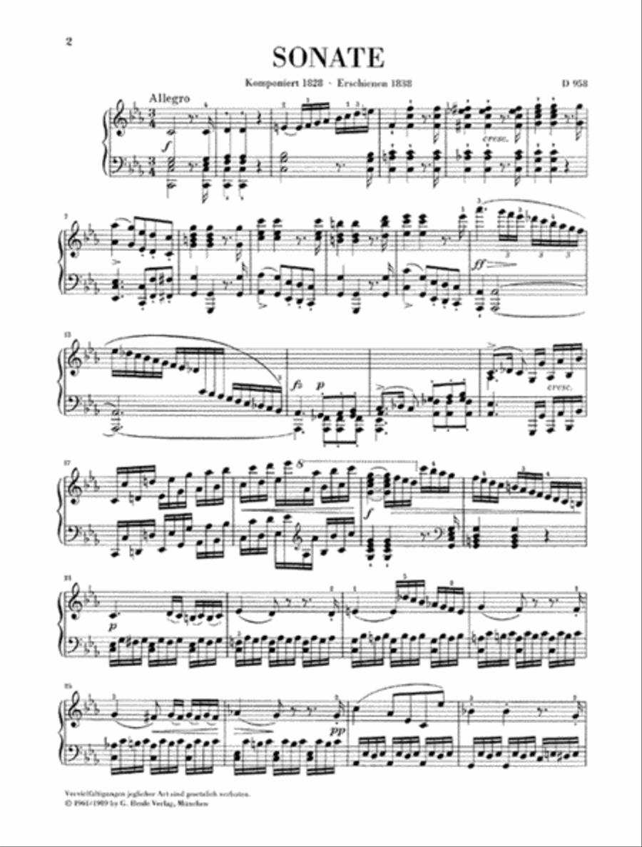 Piano Sonata C minor D 958 Piano Solo scores gallery preview page 2