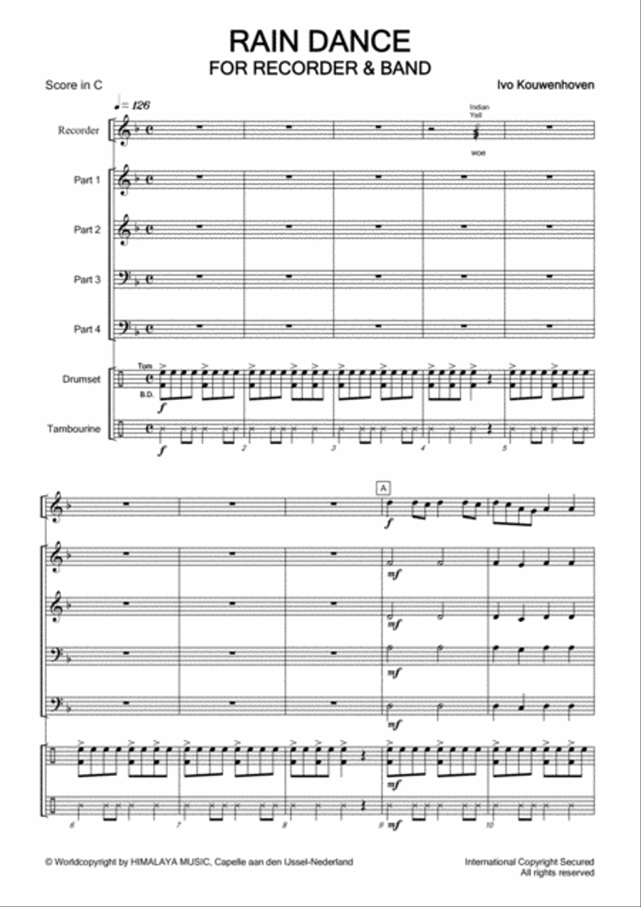 Rain Dance Rain Dance Fanfare Band scores gallery preview page 3