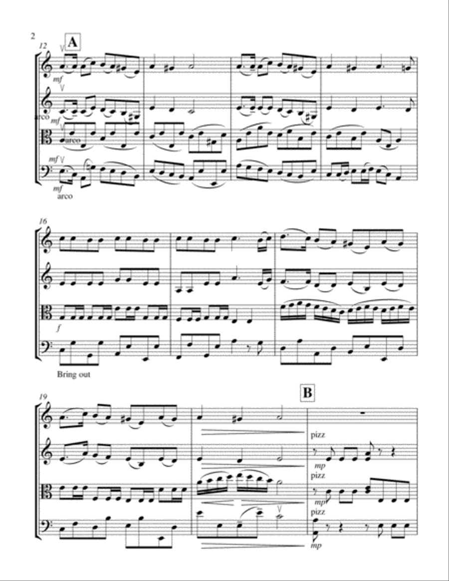 Fum, Fum, Fum String Quartet scores gallery preview page 2