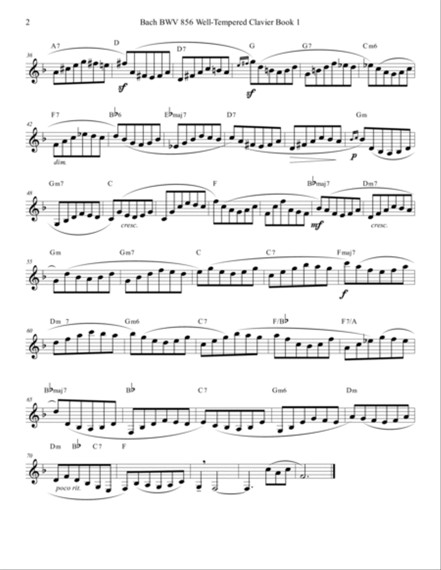 Bach BWV 856 Well-Tempered Clavier Book 1 Prelude 11 In F Clarinet Study A Clarinet scores gallery preview page 6