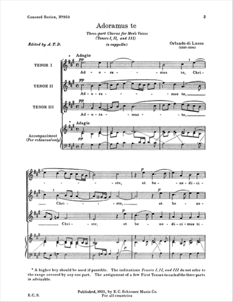 Adoramus te, Christe A Cappella scores gallery preview page 1