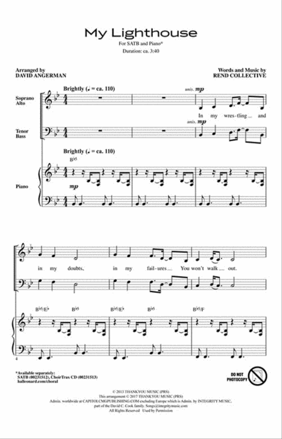 My Lighthouse My Lighthouse 4-Part scores gallery preview page 2