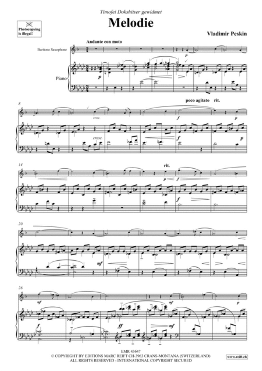 Melodie Melodie Baritone Saxophone scores gallery preview page 3