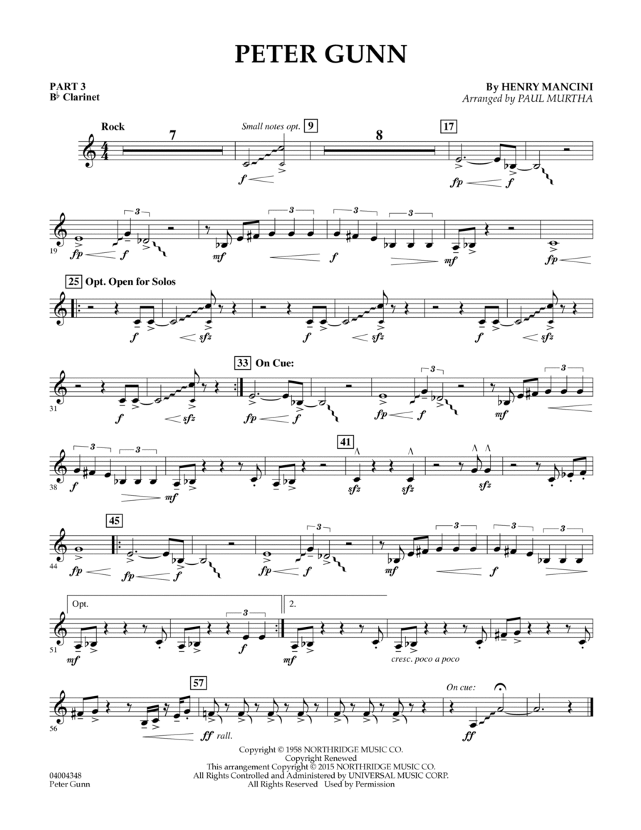 Peter Gunn - Pt.3 - Bb Clarinet