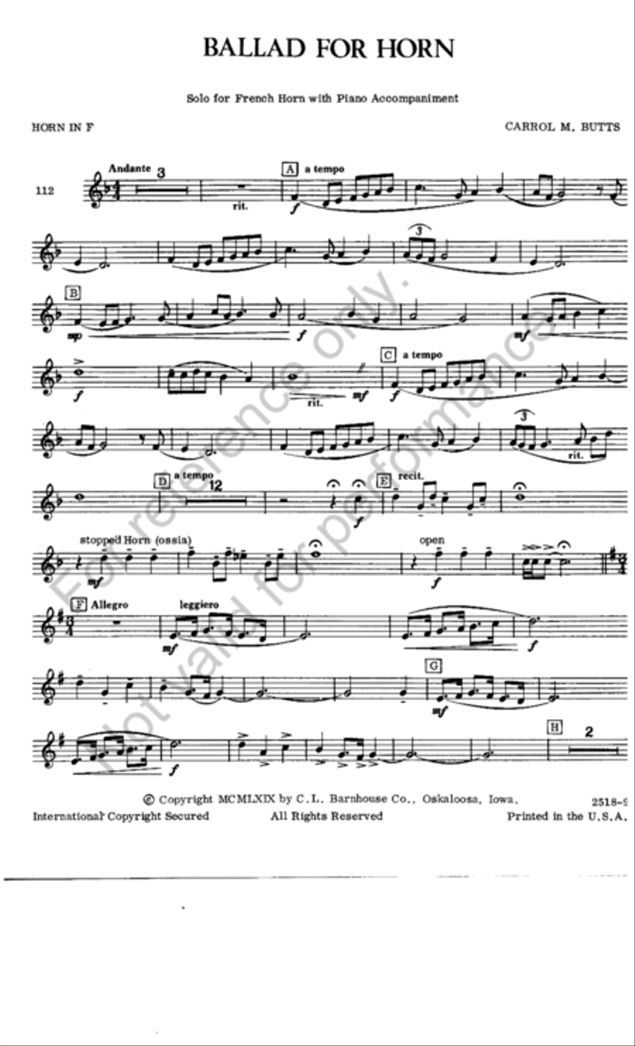 Ballad for Horn Ballad for Horn Piano Accompaniment scores gallery preview page 2