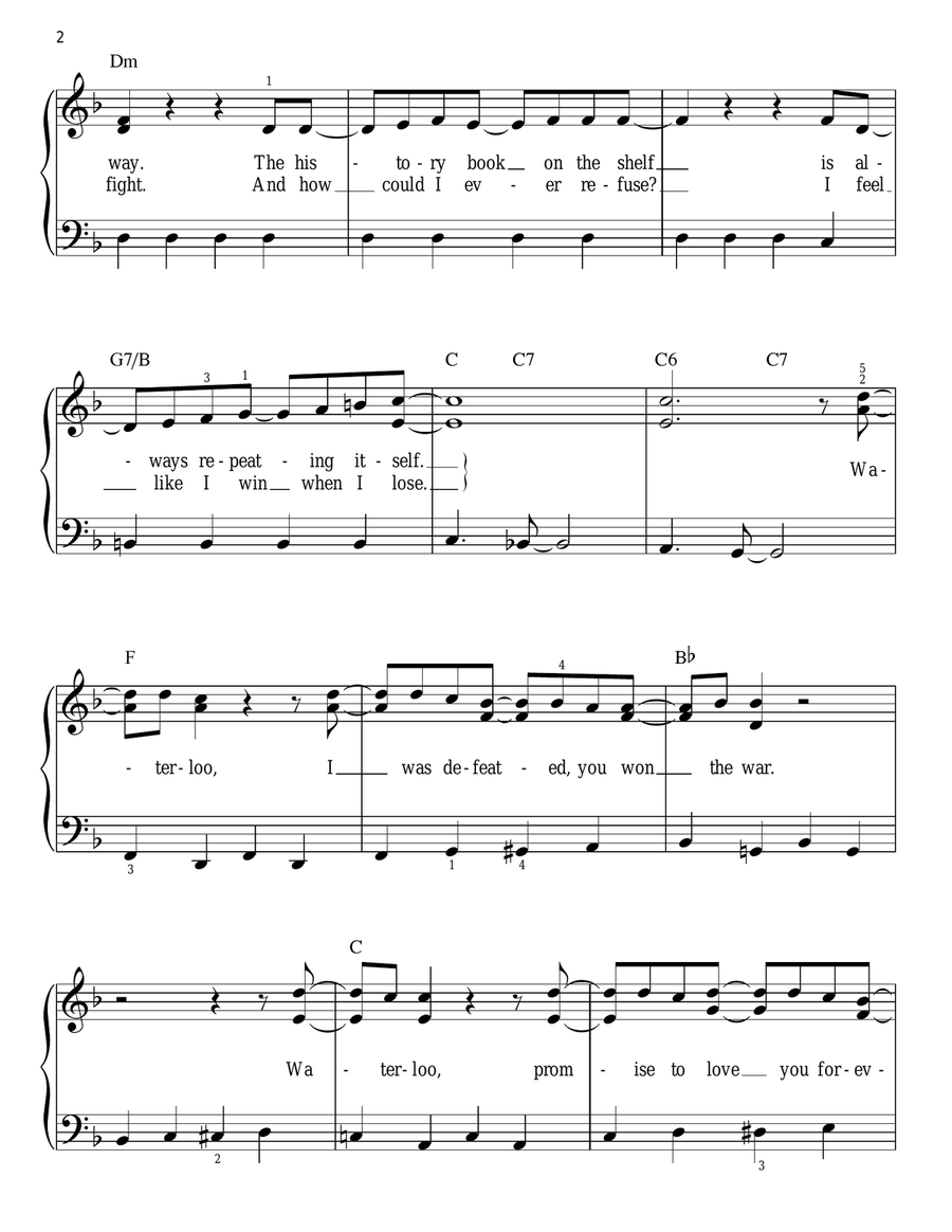 Waterloo Easy Piano scores gallery preview page 2