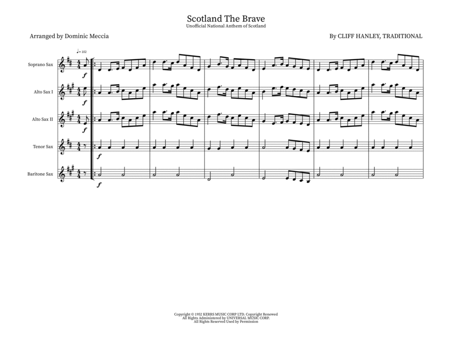 Scotland The Brave Small Ensemble scores gallery preview page 1