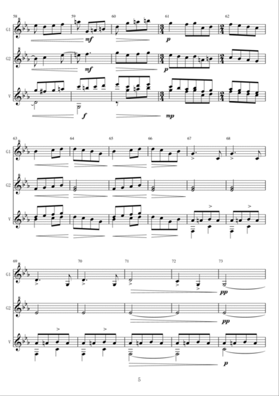 <Mallet Trio> Petit Poucet from Ma Mère l'Oye Percussion Ensemble scores gallery preview page 5
