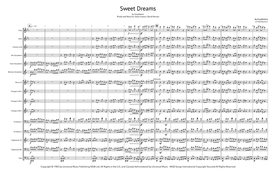 Sweet Dreams (are Made Of This) Marching Band scores gallery preview page 1