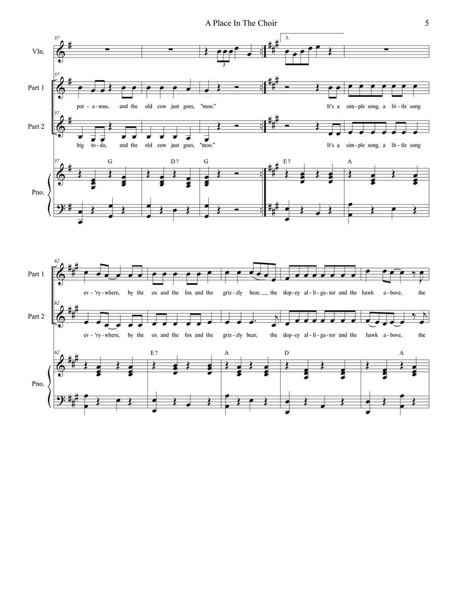 A Place In The Choir A Place In The Choir 2-Part scores gallery preview page 5