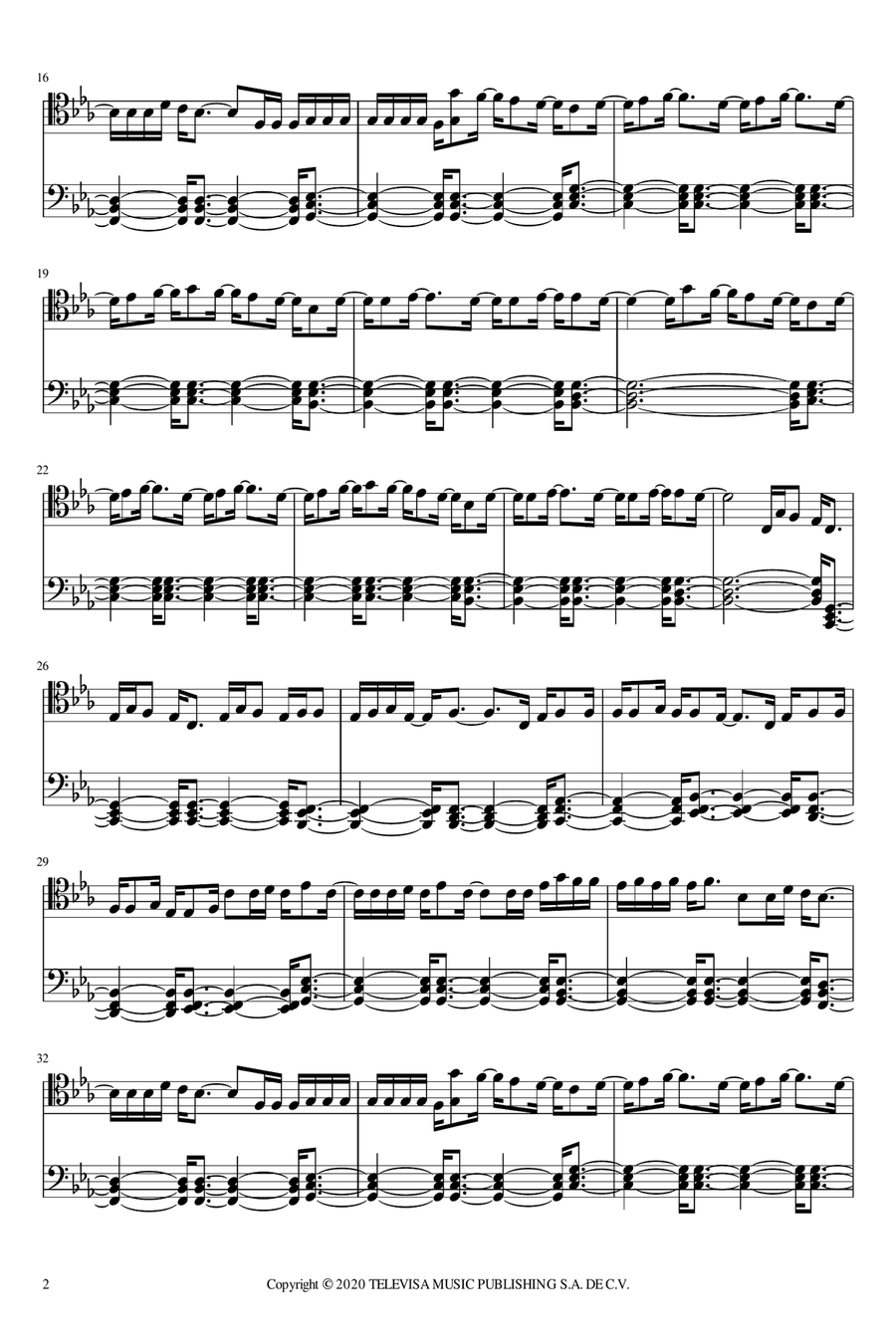 Es Por Ti Piano Solo scores gallery preview page 2