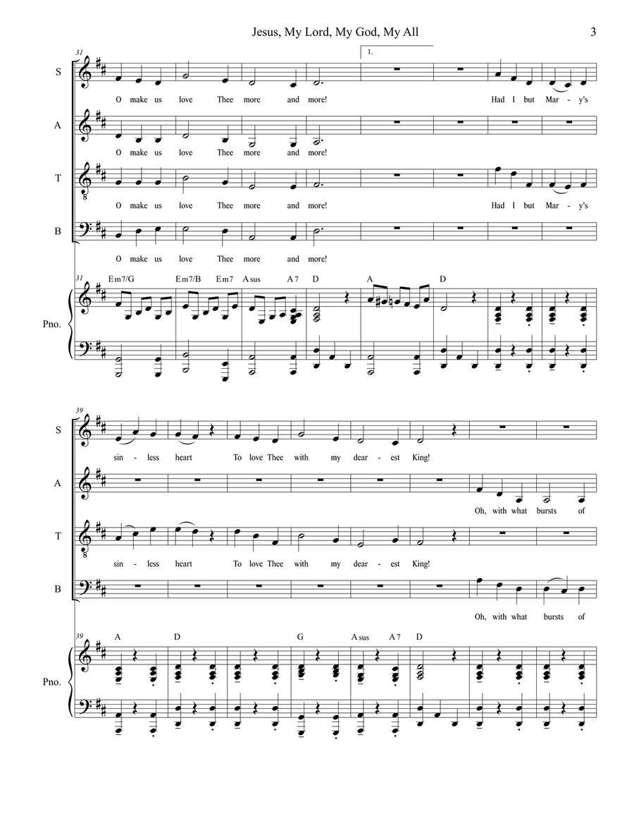 Jesus, My Lord, My God, My All (SATB) 4-Part scores gallery preview page 4
