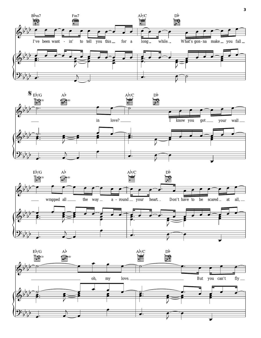 Fall Fall Piano, Vocal, Guitar scores gallery preview page 3