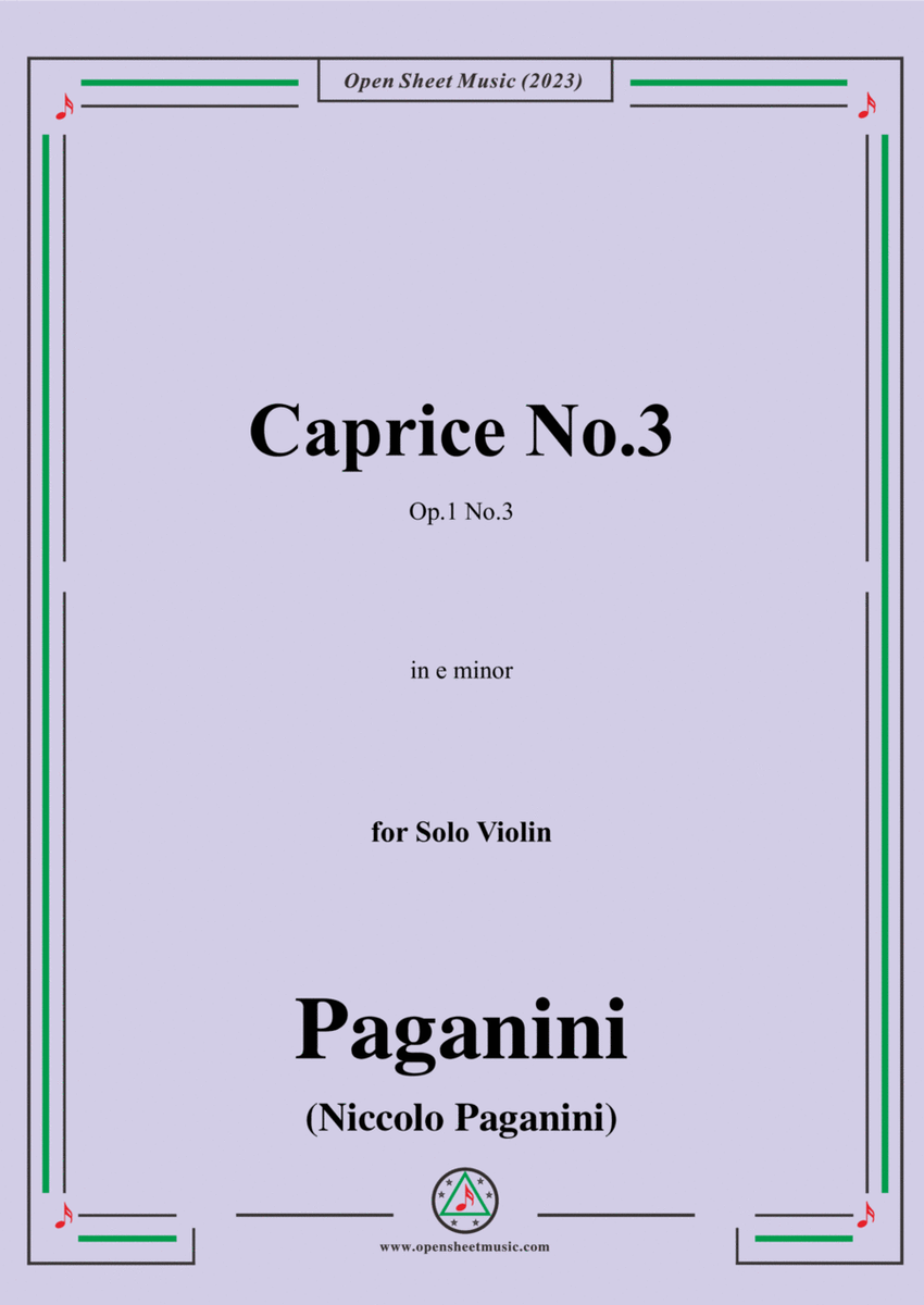 Paganini-Caprice No.3,Op.1 No.3,in e minor,for Solo Violin image number null
