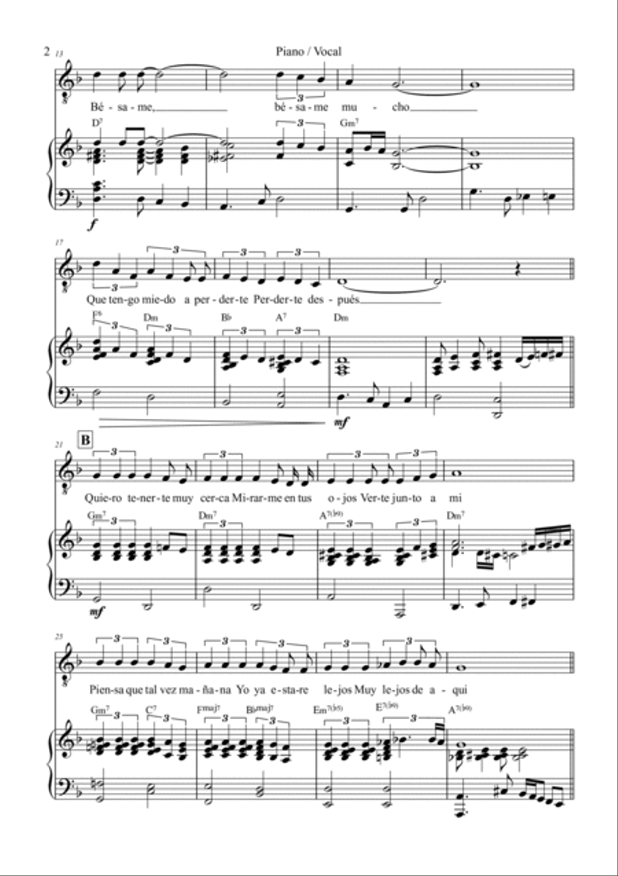Bésame Mucho (kiss Me Much) Voice scores gallery preview page 2