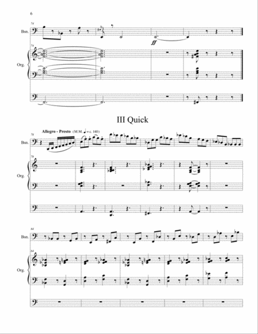 Three Pieces for Bassoon and Organ Woodwind Duet scores gallery preview page 6
