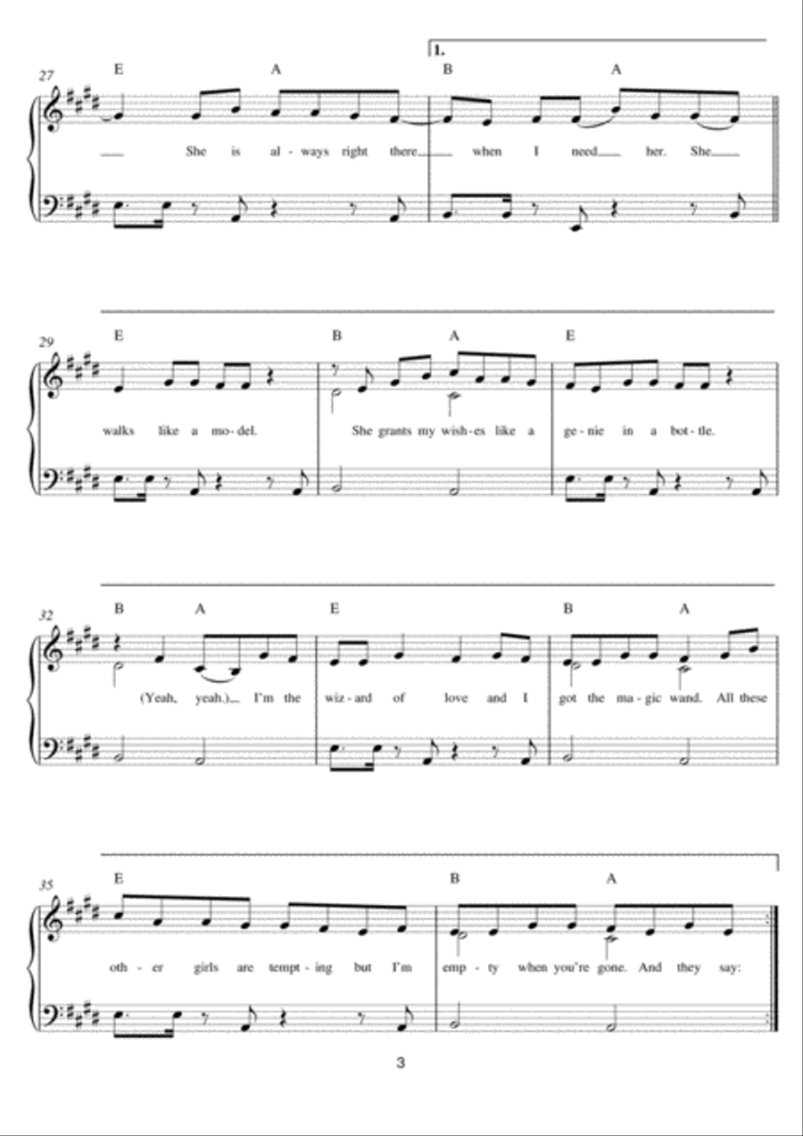 Cheerleader Easy Piano scores gallery preview page 3