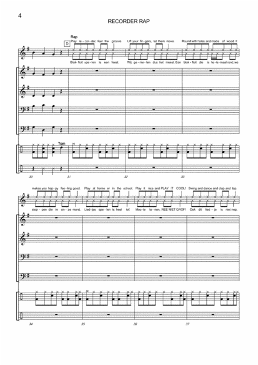 Recorder Rap Fanfare Band scores gallery preview page 6