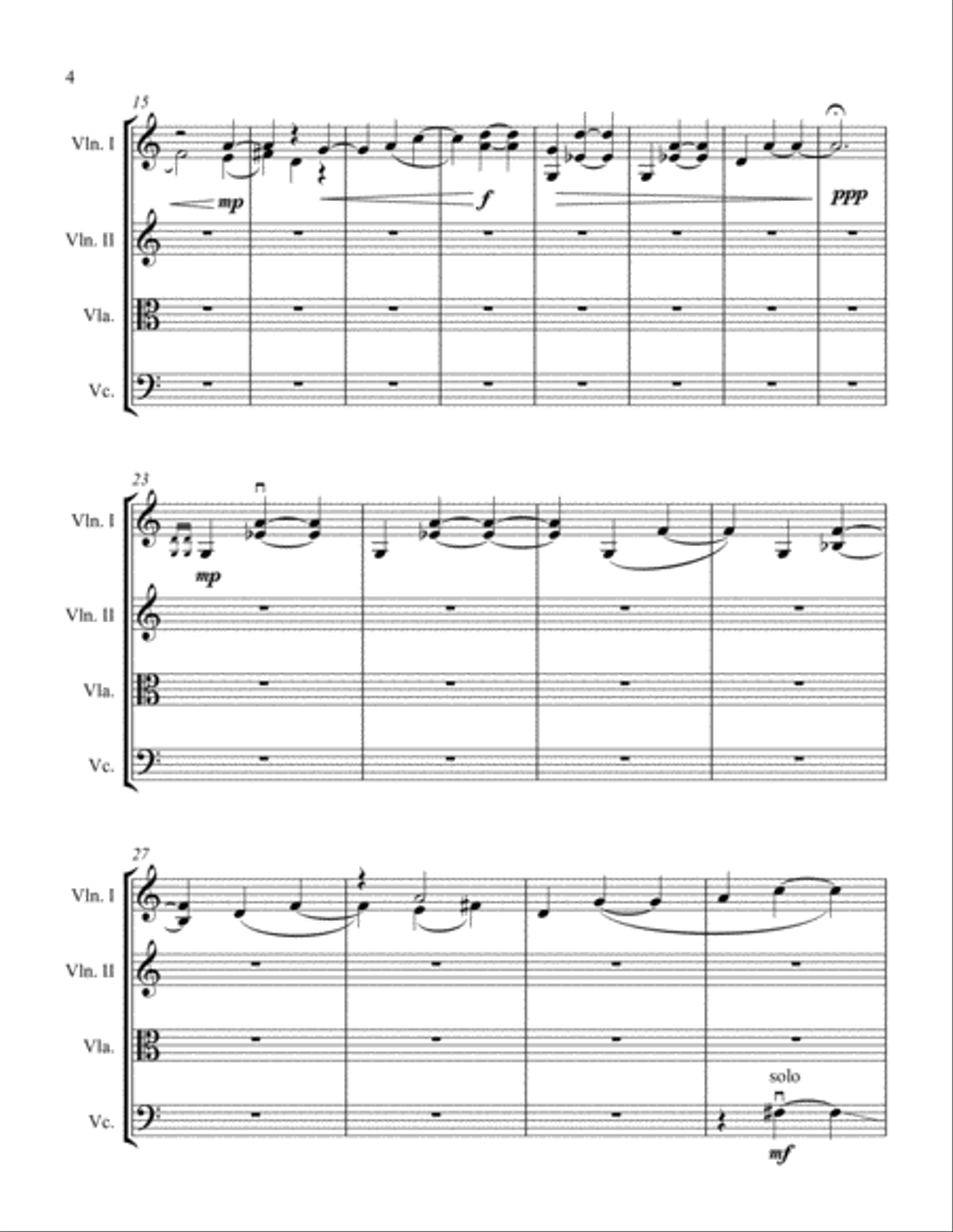 La Larga Noche de los 500s Años (1st Cycle) String Quartet scores gallery preview page 4