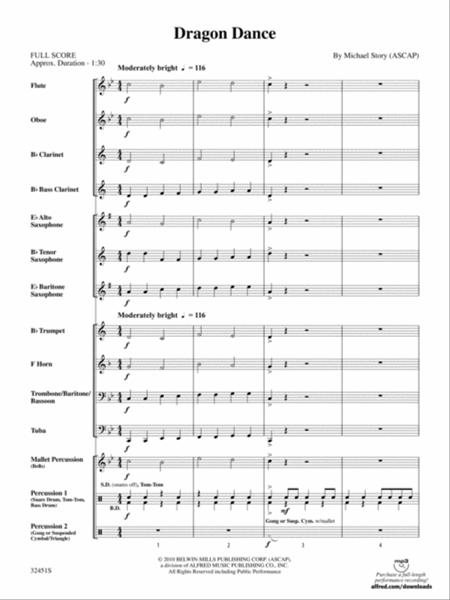 Dragon Dance: Score Concert Band scores gallery preview page 3