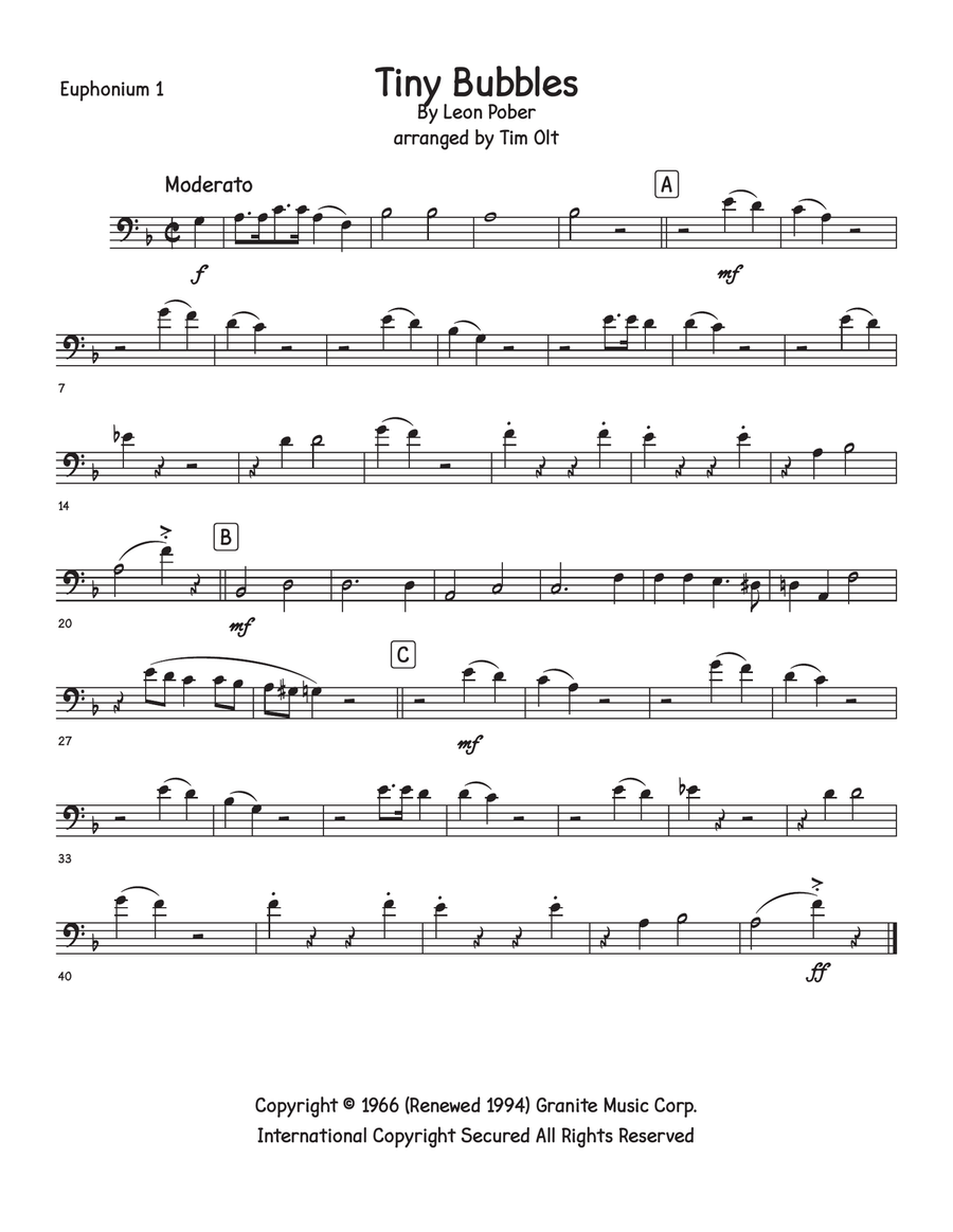 Tiny Bubbles Tiny Bubbles Brass Quartet scores gallery preview page 4