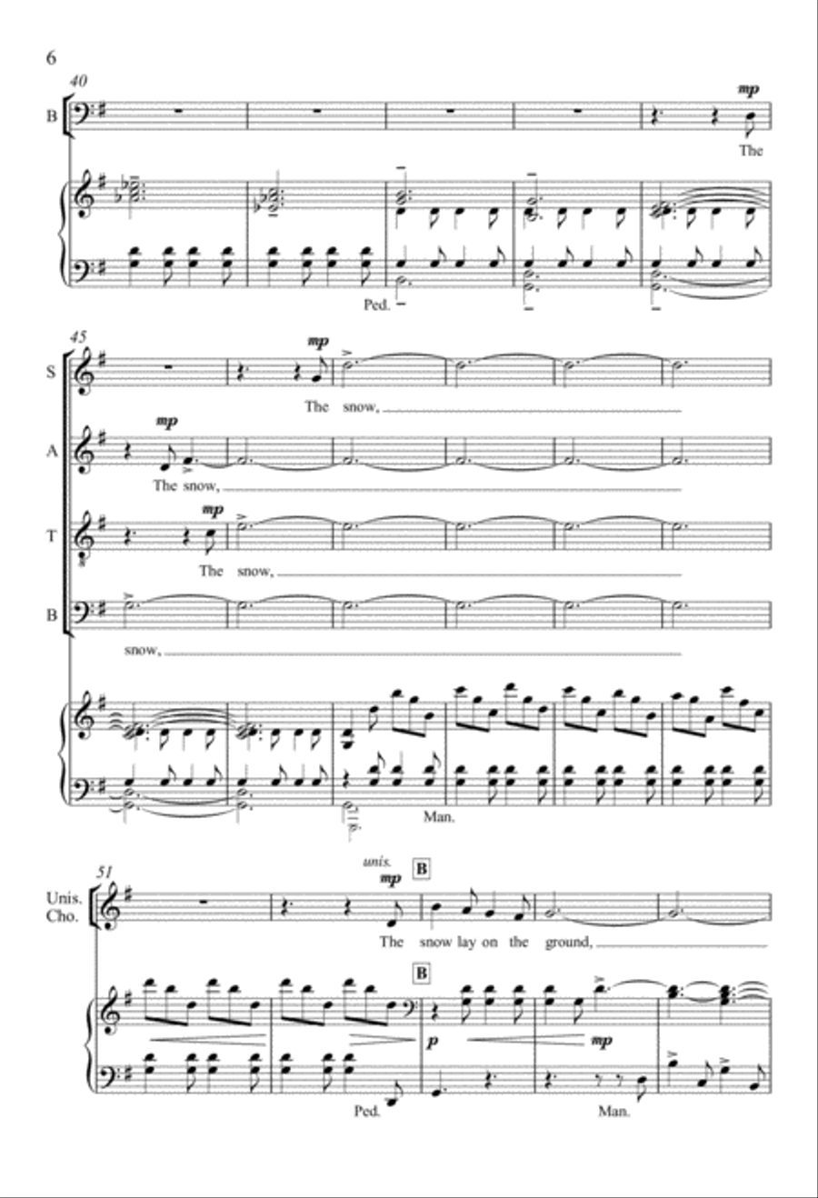 The Snow Lay On the Ground 4-Part scores gallery preview page 6