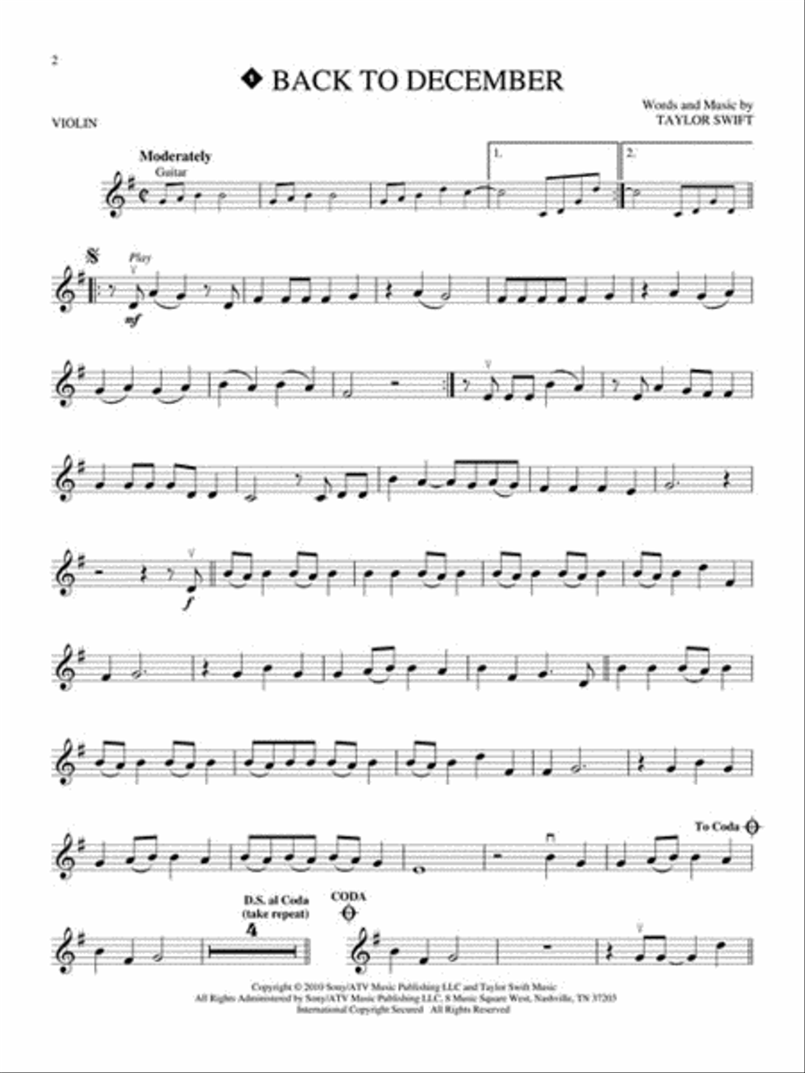 Taylor Swift – 2nd Edition Violin Solo scores gallery preview page 3