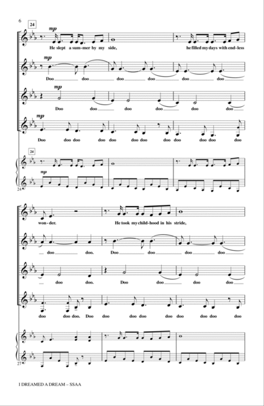 I Dreamed A Dream SSAA scores gallery preview page 5