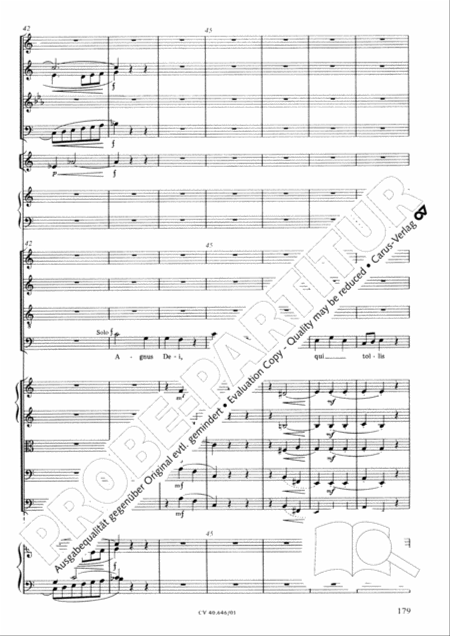 Mass in A Major (2 versions) STB scores gallery preview page 190