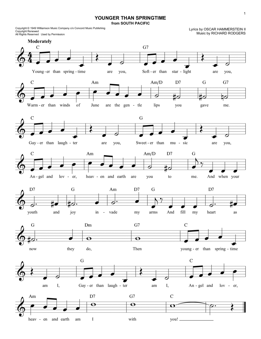 south pacific Sheet Music to download and print