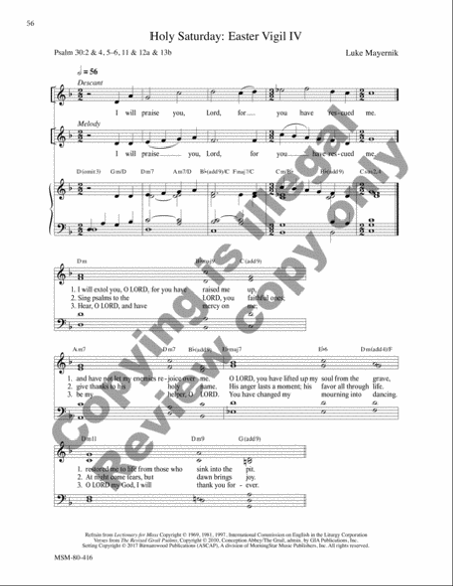The Five Graces Psalter: Lectionary Psalms 4-Part scores gallery preview page 17