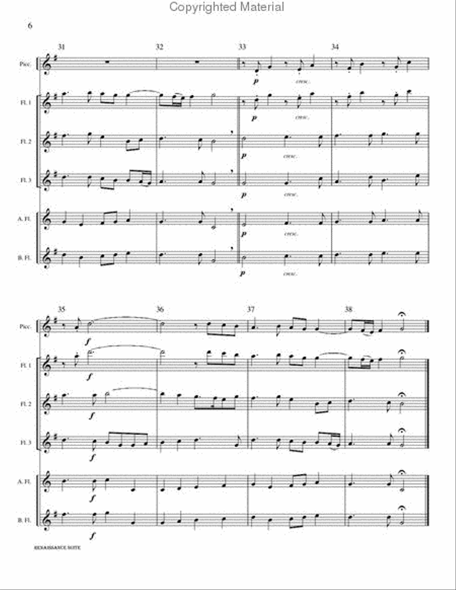 Renaissance Suite Flute Choir scores gallery preview page 6