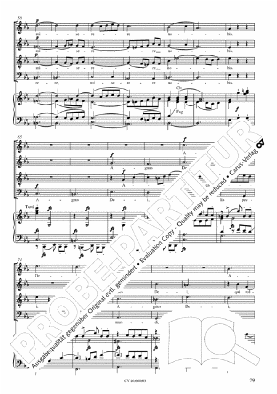 Mass in E flat major (Messe in Es) SATTB scores gallery preview page 80