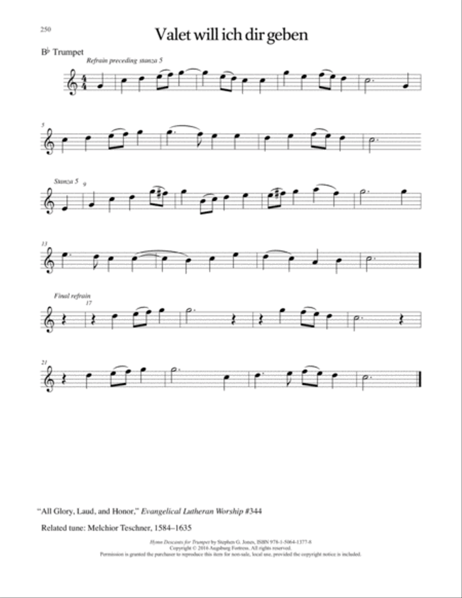 Hymn Descants for Trumpet C Trumpet scores gallery preview page 251