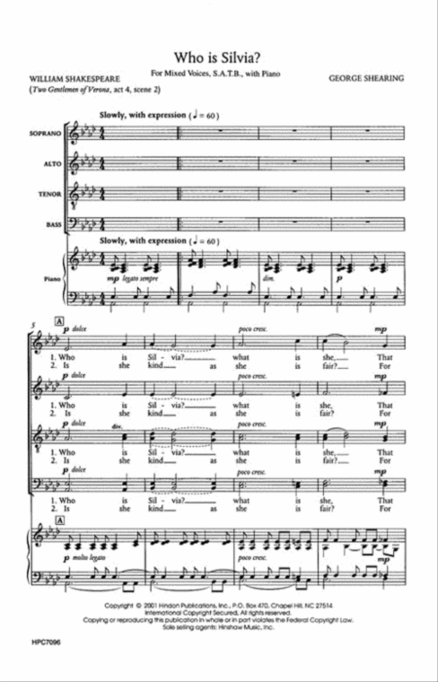 Who Is Silvia? Who Is Silvia? 4-Part scores gallery preview page 2