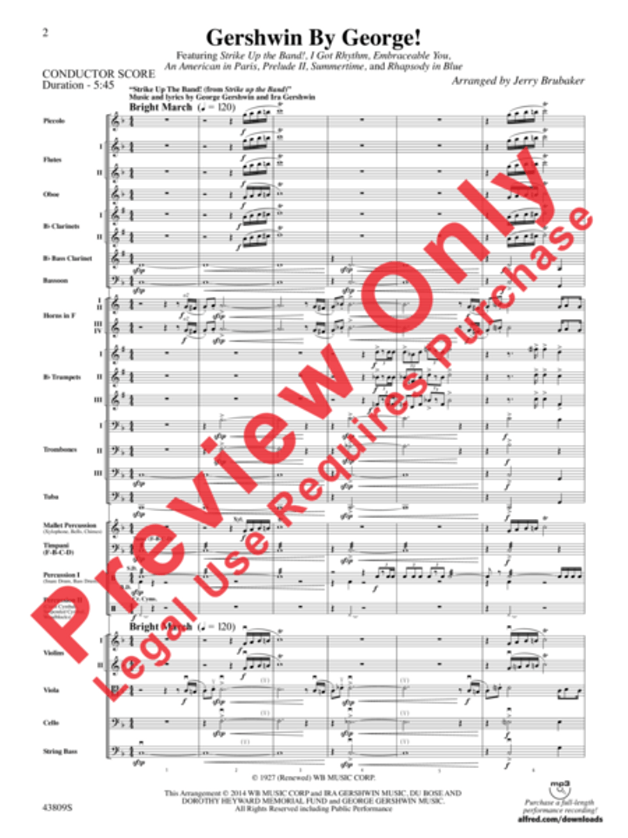 Gershwin by George! Full Orchestra scores gallery preview page 3