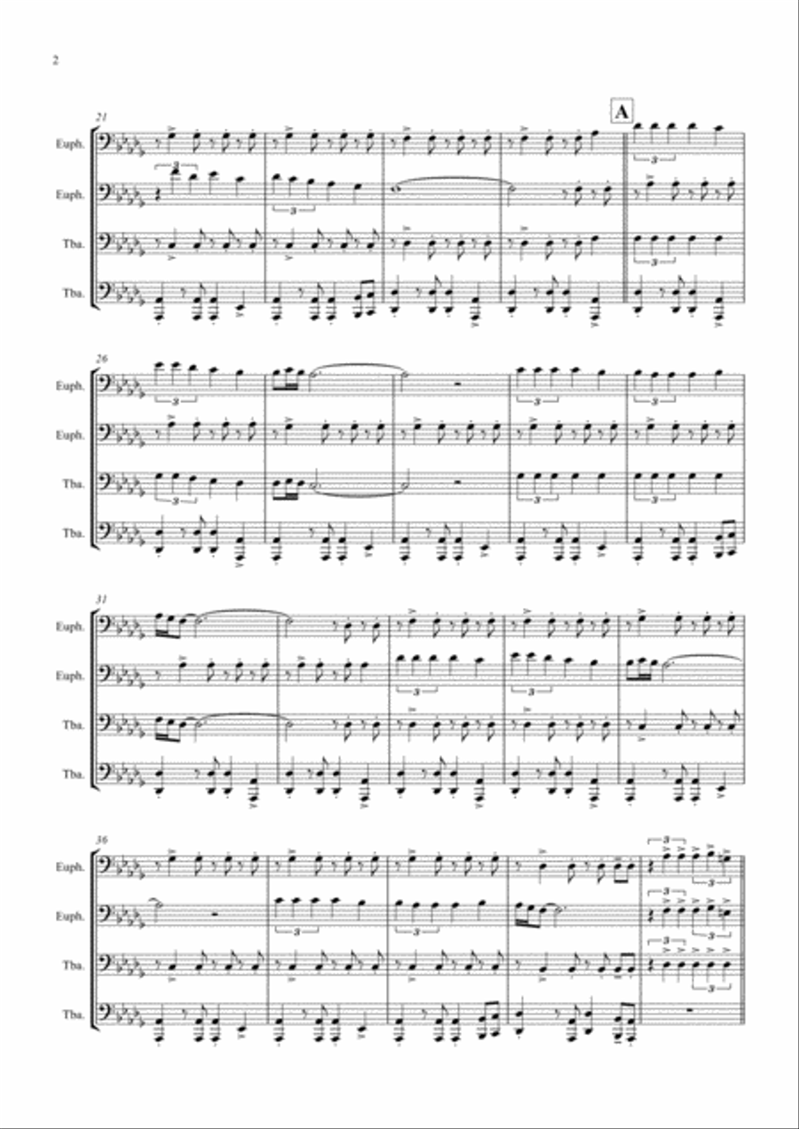 La Paloma - Spanish Habanera - Brass Quartet Brass Quartet scores gallery preview page 2