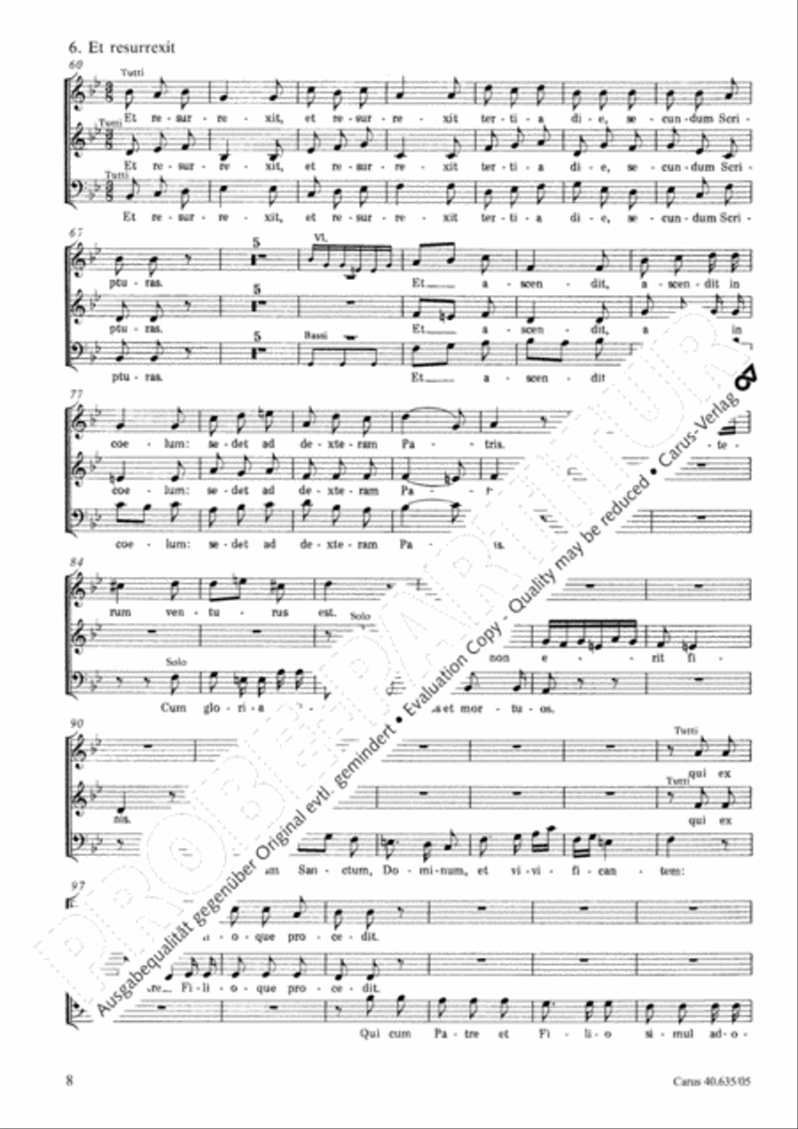 Missa civilis in B 3-Part scores gallery preview page 9