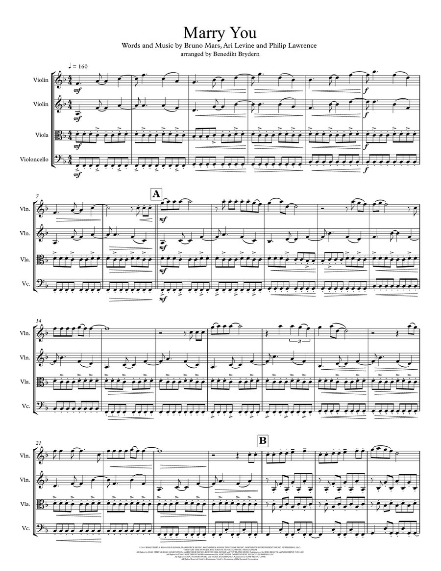 Marry You String Quartet scores gallery preview page 2