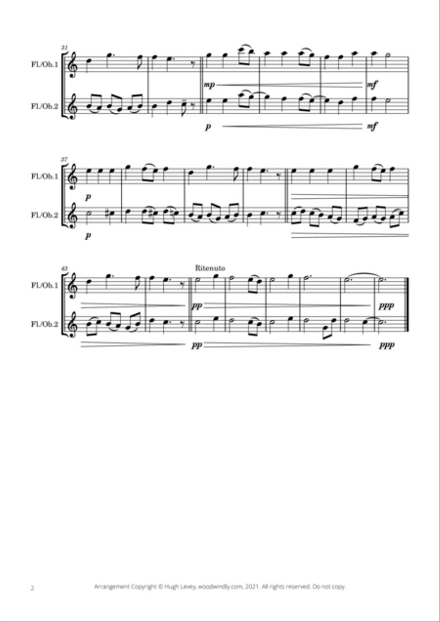 Lulajże Jezuniu (Lullaby for Baby Jesus) - Traditional Polish Carol - Woodwind Duet Woodwind Duet scores gallery preview page 4