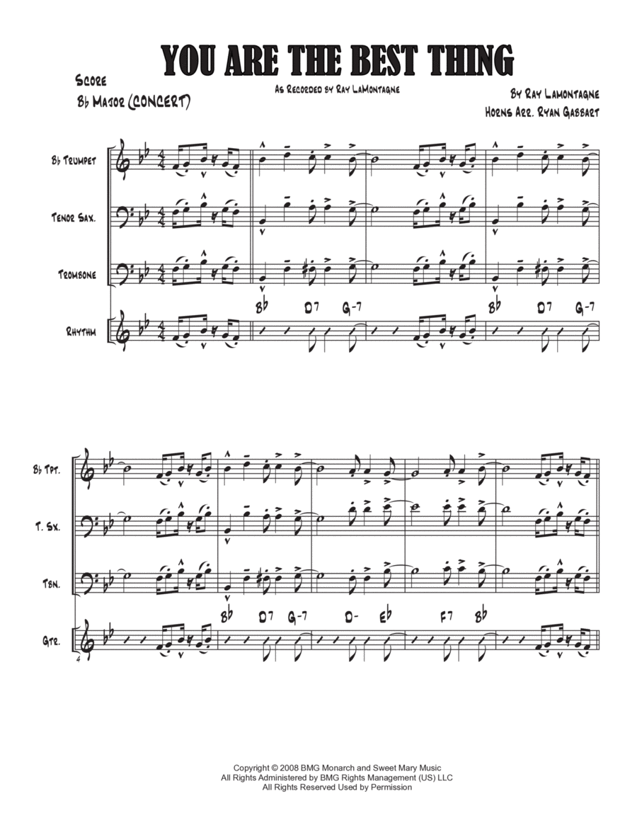 You Are The Best Thing Tenor Saxophone scores gallery preview page 1