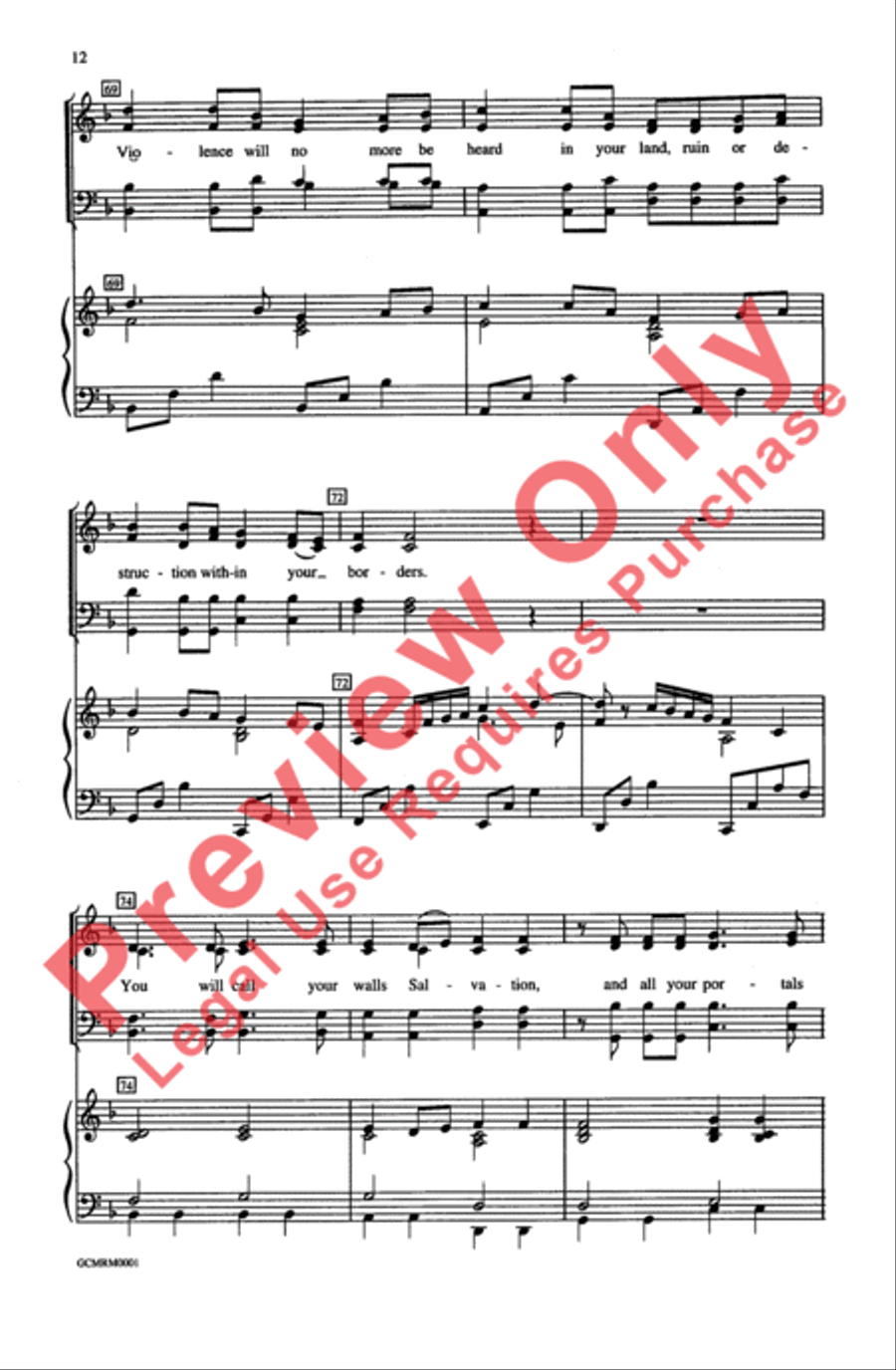 The Third Song of Isaiah (Arise, Shine; for Your Light Has Come) 4-Part scores gallery preview page 12
