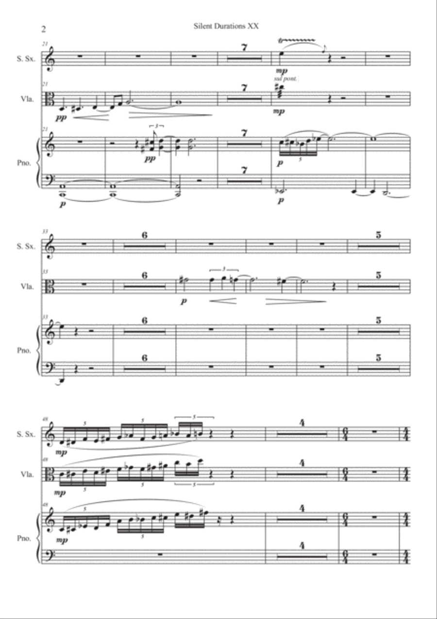 Silent Durations XX (a Zen experience) Small Ensemble scores gallery preview page 2