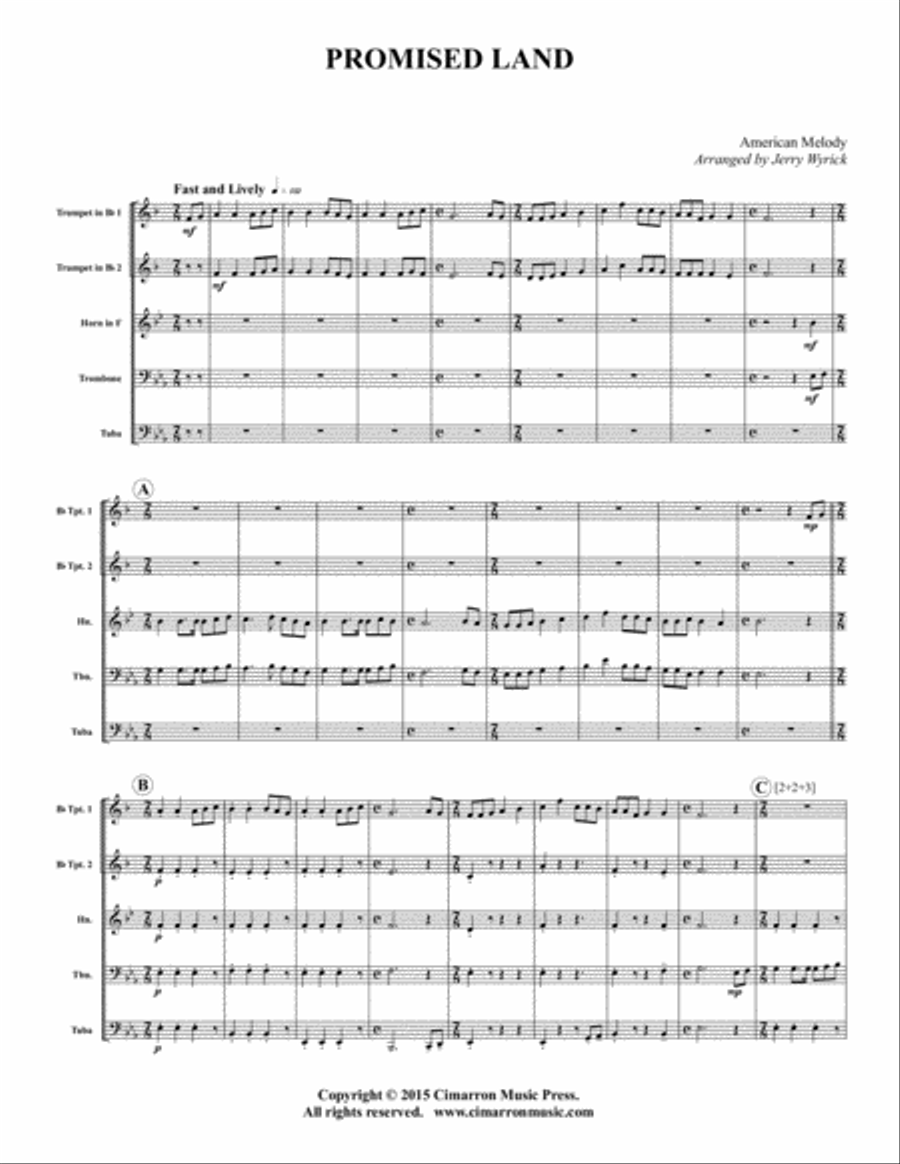 Promised Land Promised Land Brass Quintet scores gallery preview page 2