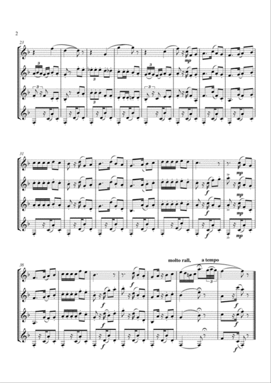 Habanera from Carmen Clarinet Quartet scores gallery preview page 2