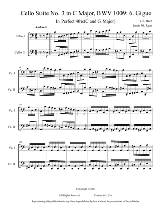 Cello Suite No. 3, BWV 1009: 6. Gigue
