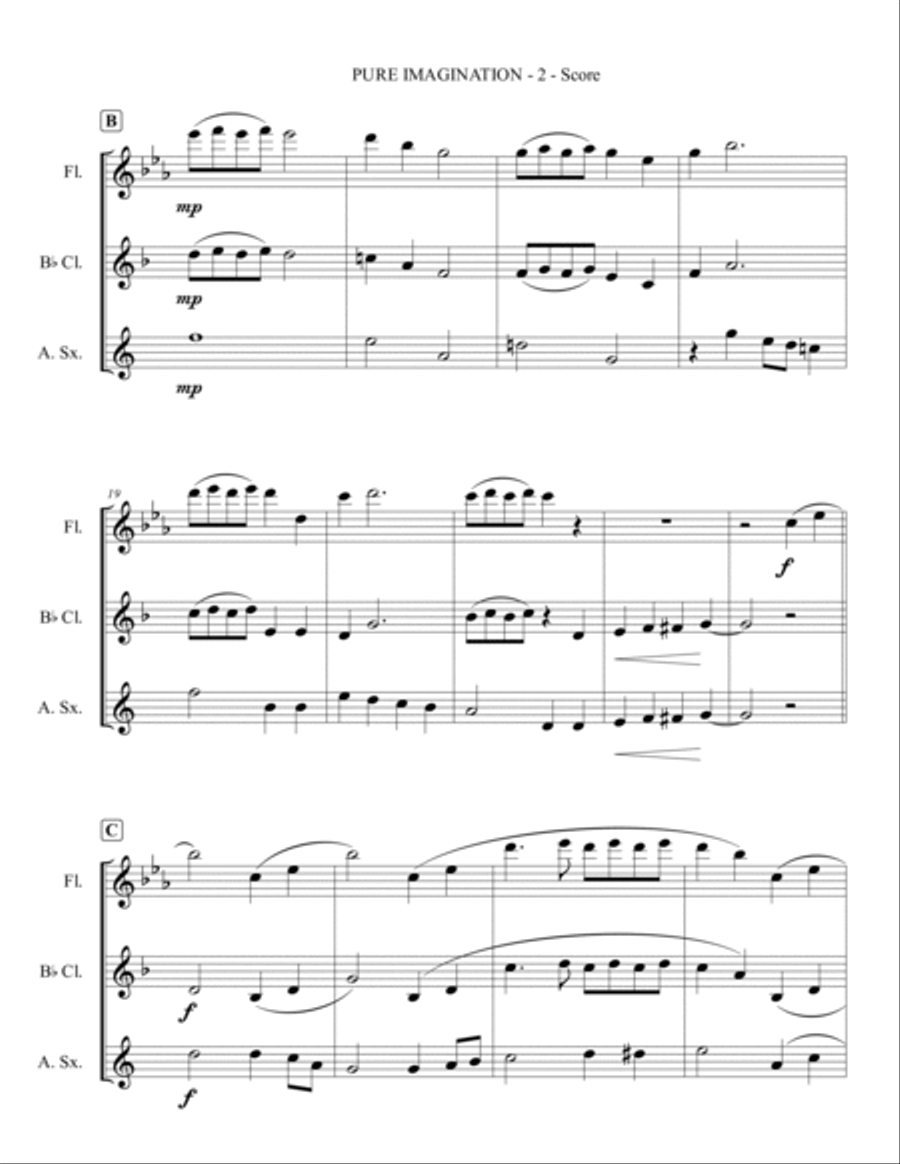 Pure Imagination Woodwind Trio scores gallery preview page 3