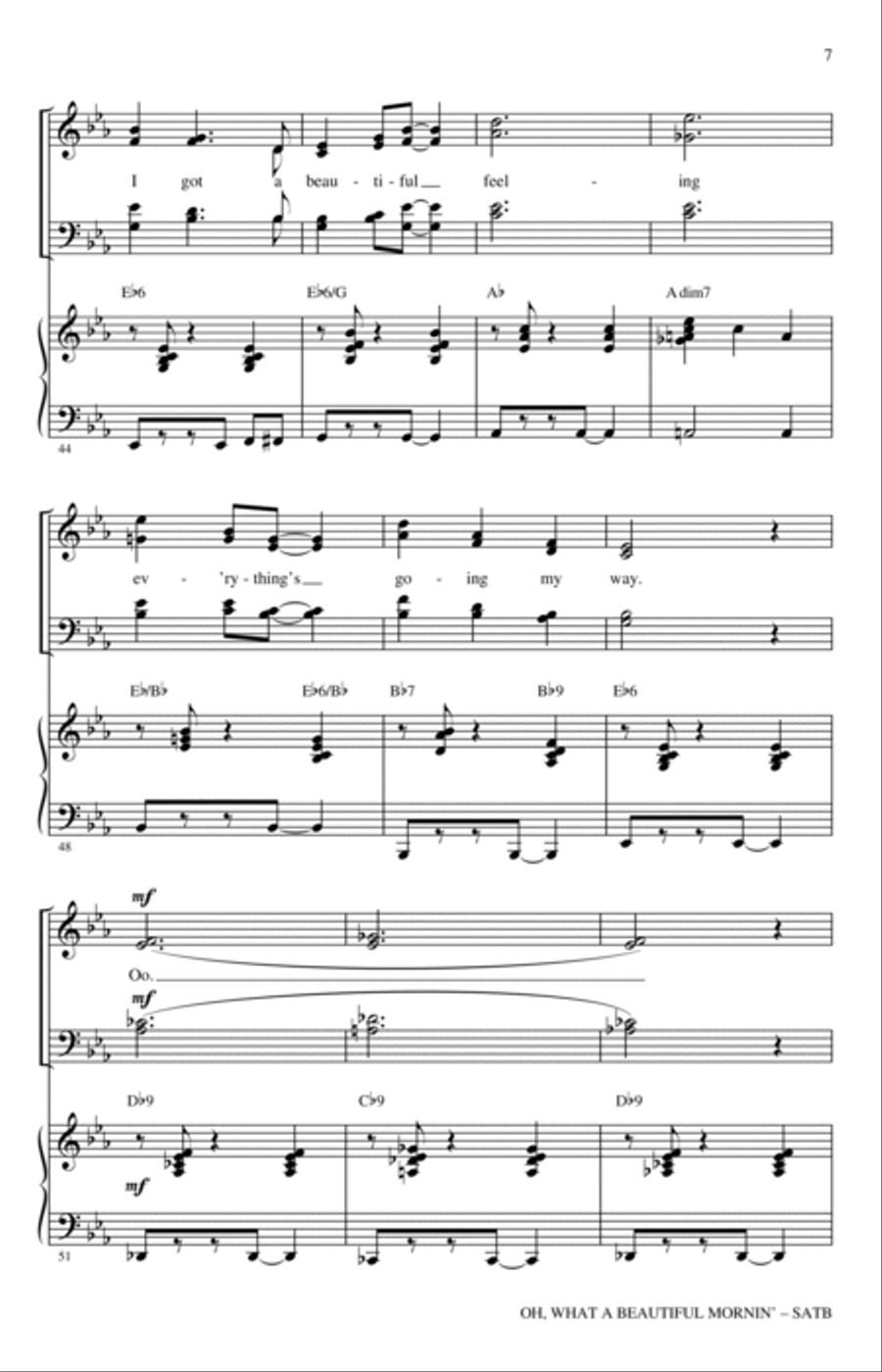 Oh, What A Beautiful Mornin' (from Oklahoma!) (arr. Kirby Shaw) 4-Part scores gallery preview page 5