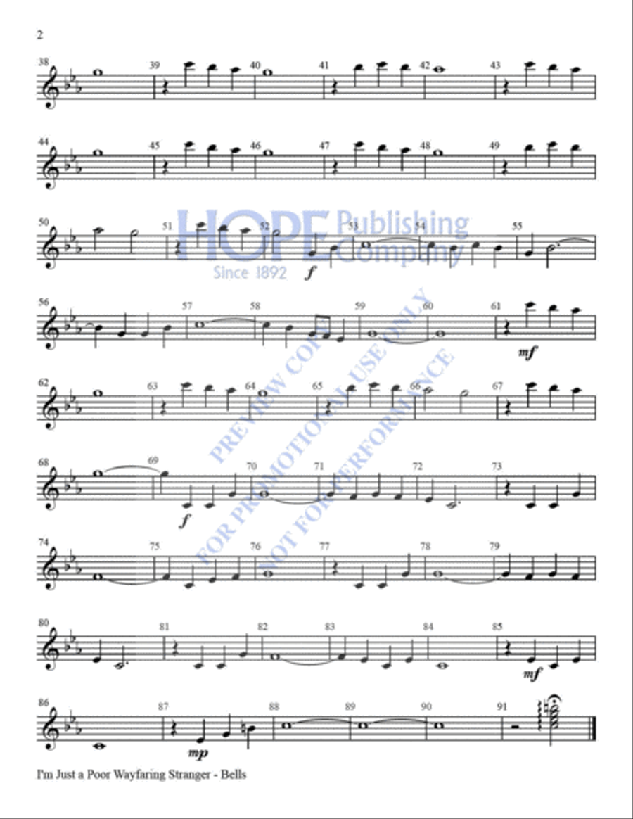I'm Just a Poor Wayfaring Stranger Handbell Choir scores gallery preview page 15
