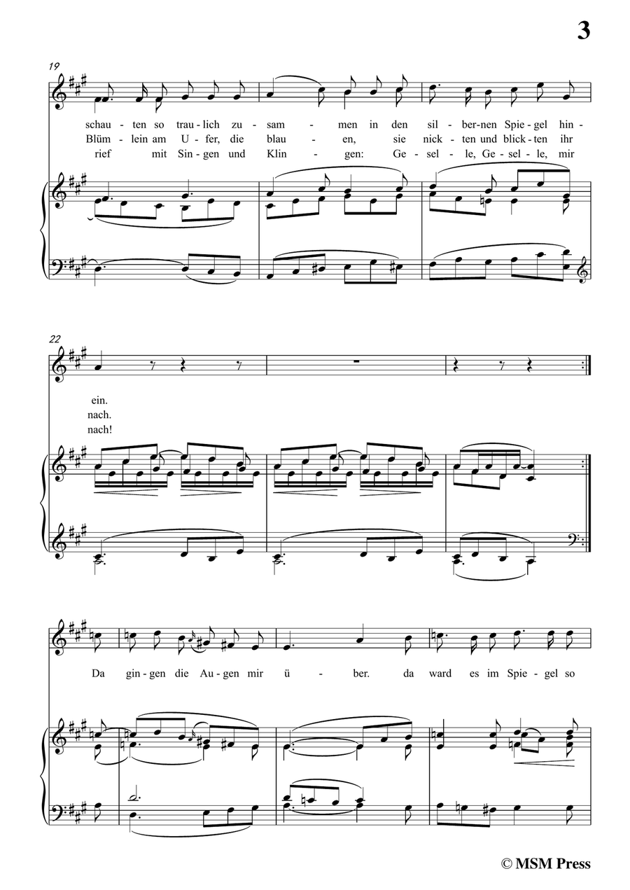 Schubert-Tränenregen,from 'Die Schöne Müllerin',Op.25 No.10,in A Major,for Voice&Piano Piano, Vocal scores gallery preview page 5